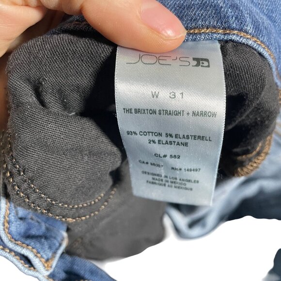 Joe’s Jeans The Brixton Straight W31 Denim Blue Cotton Blend - Picture 2 of 5